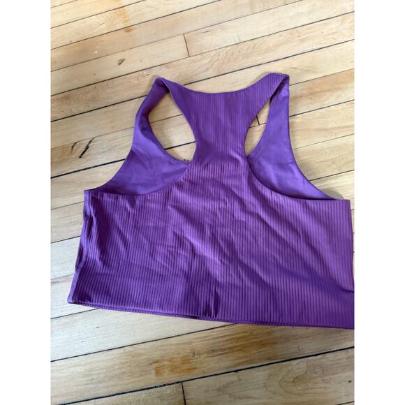 Girlfriend Collective Paloma dark purple ribbed bra - Picture 4 of 4